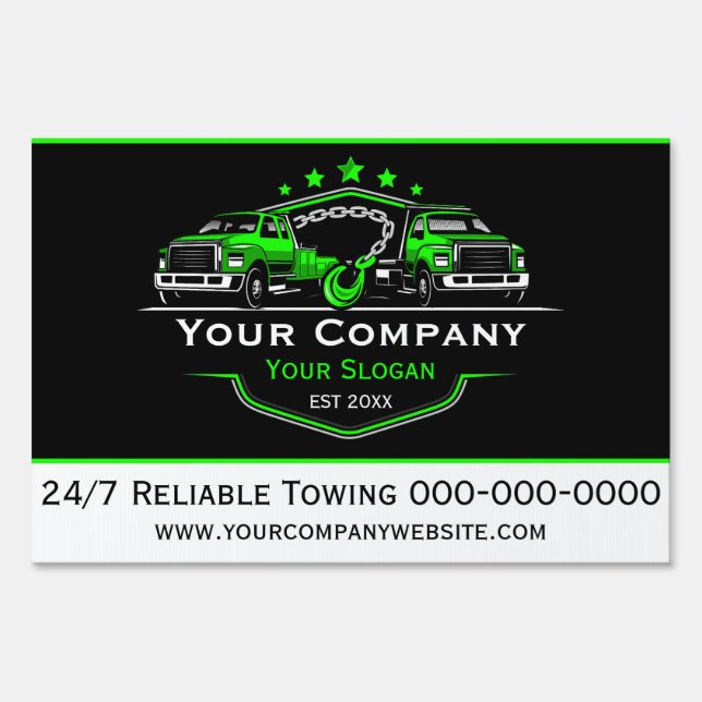 Professional Towing Company, Hauling Service Sign (Front)