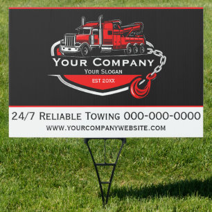 Professional Towing Company, Hauling Service Sign