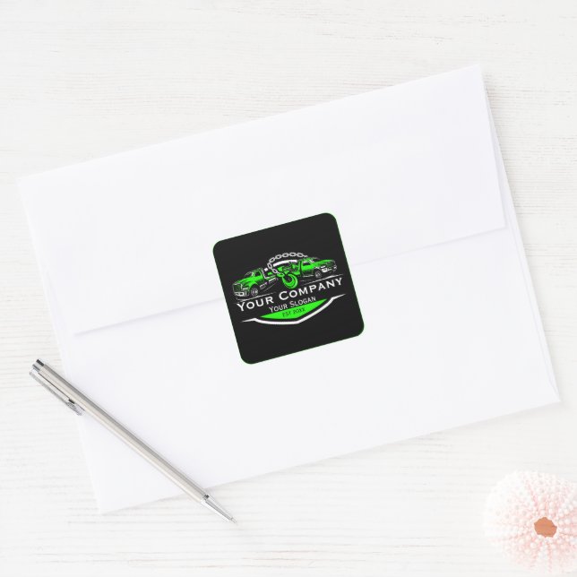 Professional Towing Company, Hauling Service Square Sticker (Envelope)