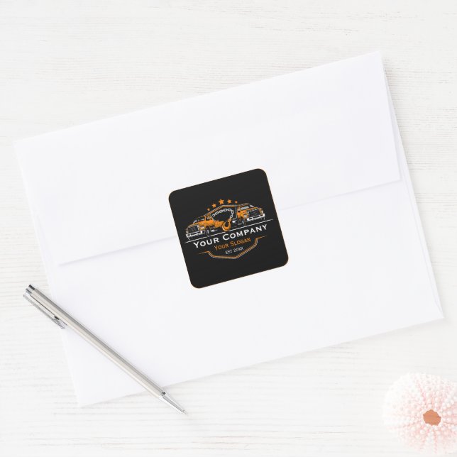 Professional Towing Company, Hauling Service Square Sticker (Envelope)