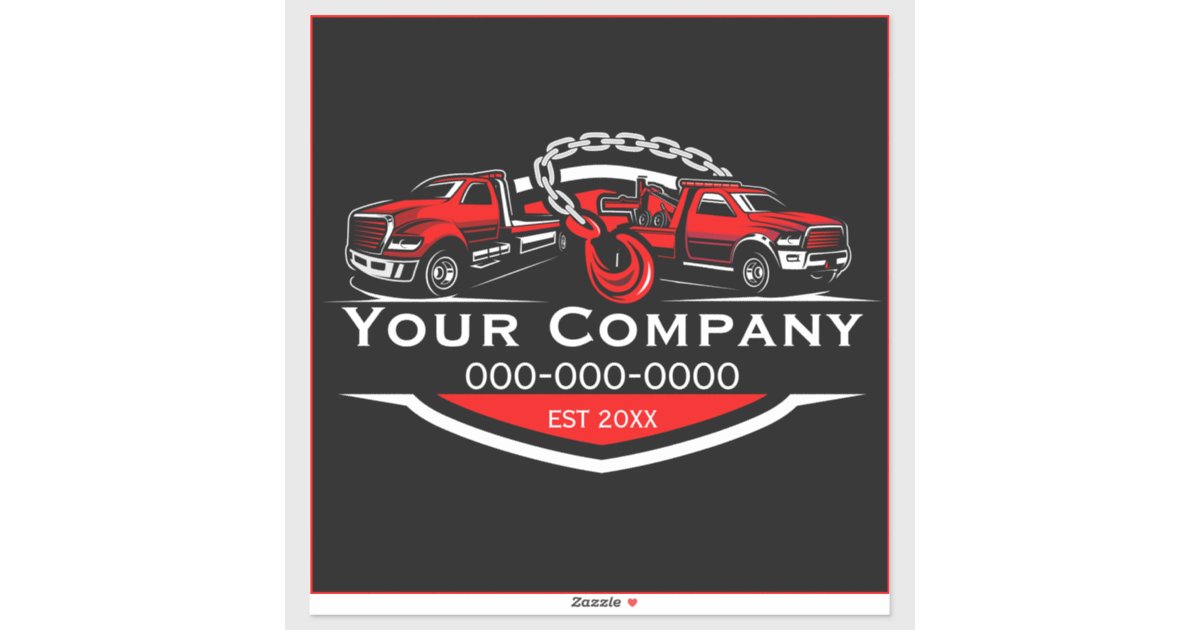 Professional Towing Company, Hauling Service Vinyl Sticker | Zazzle