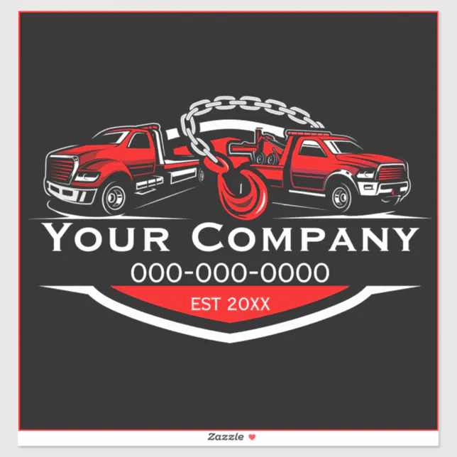 Professional Towing Company, Hauling Service Vinyl Sticker | Zazzle