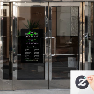 Professional Towing Company, Opening Hours Window Cling