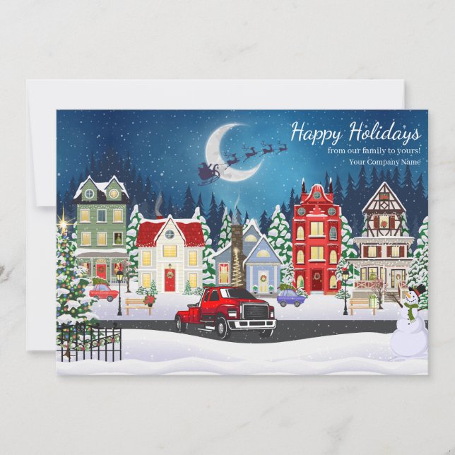 Professional Towing Hauling Company Holiday Card (Front)
