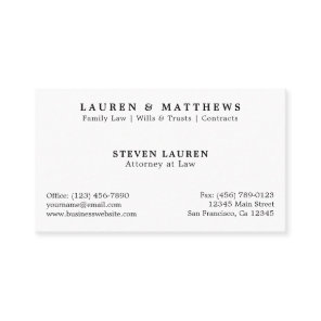 Professional Traditional Black and White Classic Business Card