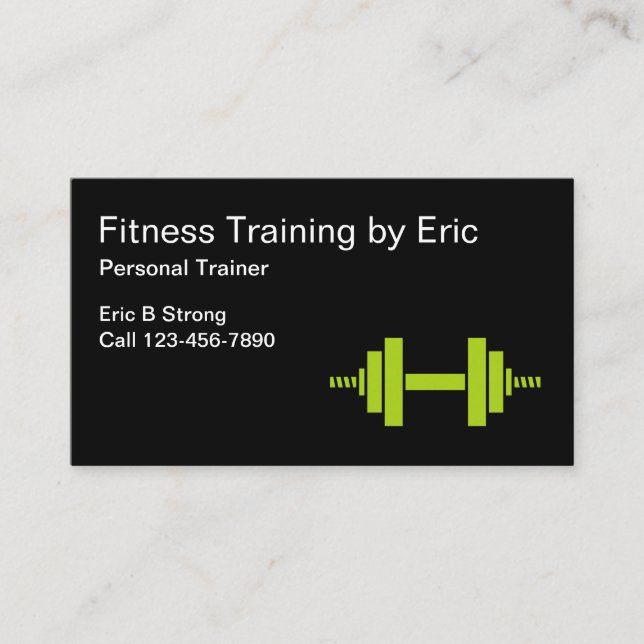 Professional Trainer Fitness Coach Business Card (Front)