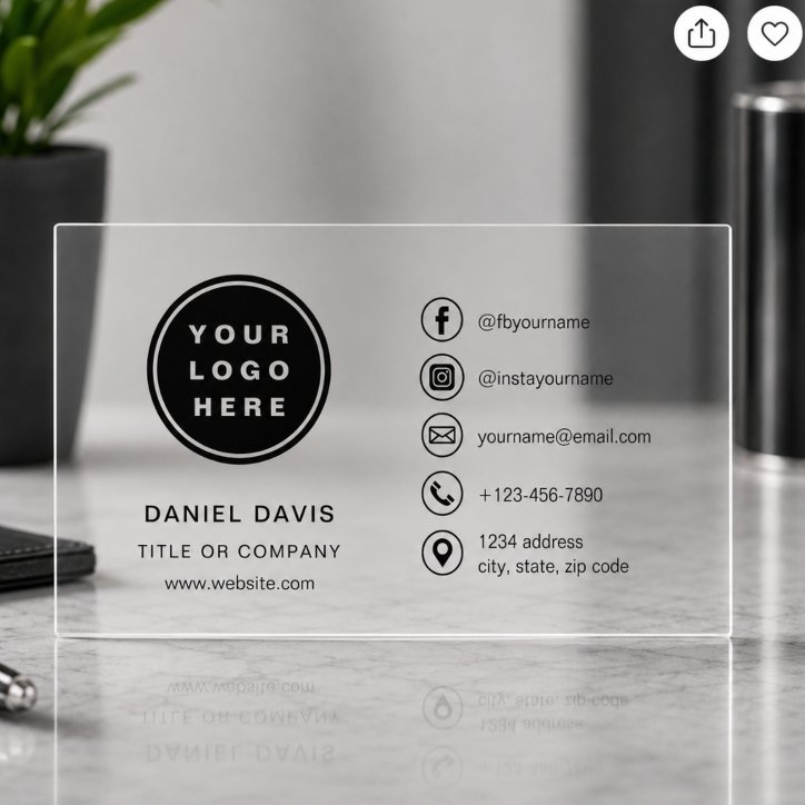 Professional Transparent Logo Customized Clear Business Cards
