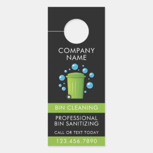 Professional Trash Can Cleaning Service QR Code Door Hanger