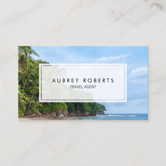 Professional Travel Agent Tropical Beach Business Card (Front)