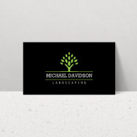 Professional Tree Landscaping Black Business Card