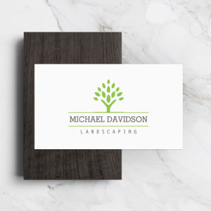 Professional Tree Landscaping White Business Card