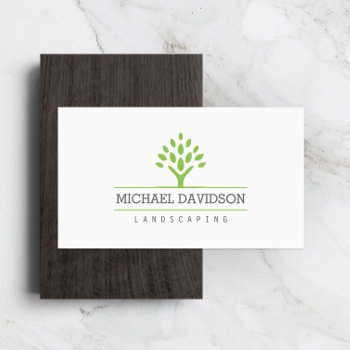 Professional Tree Landscaping White Business Card by 1201am at Zazzle
