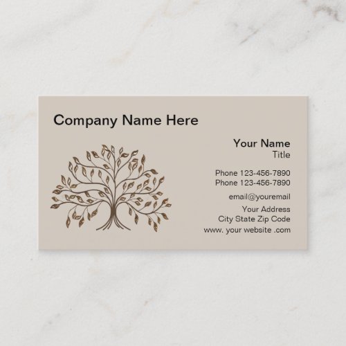 Professional Tree Logo Design Business Card