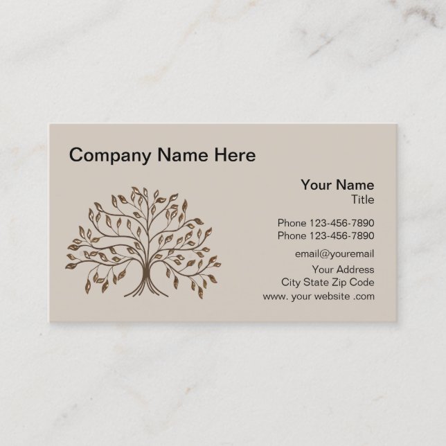 Professional Tree Logo Design Business Card (Front)