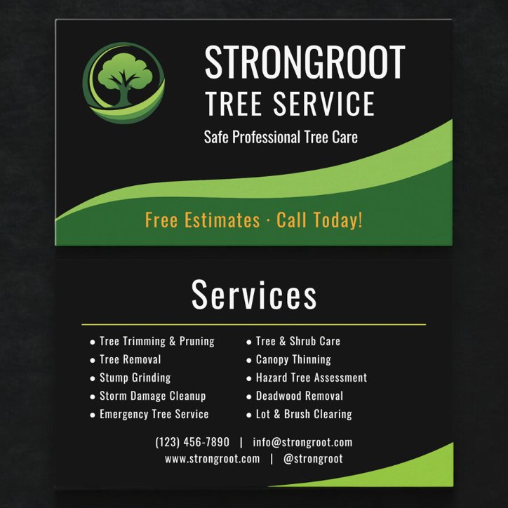 Professional Tree Service Arborist Company Business Card