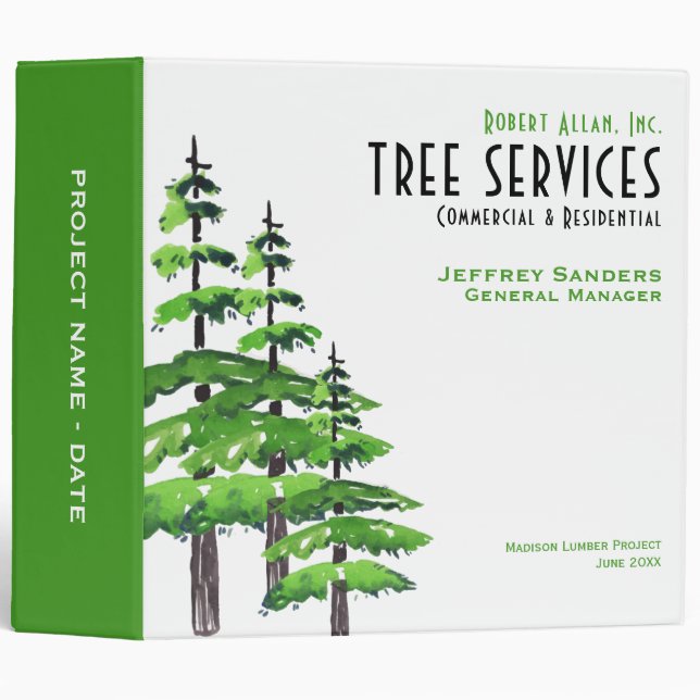 Professional Tree Services Business 3 Ring Binder (Front/Spine)