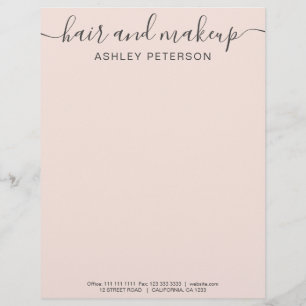Professional trendy chic elegant typography blush letterhead