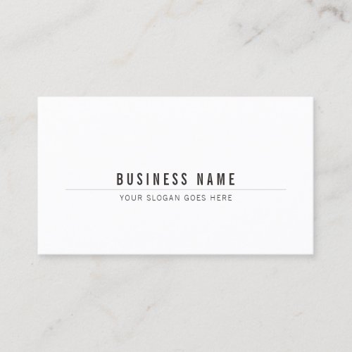 Professional Trendy Clean Modern Black White Plain Business Card