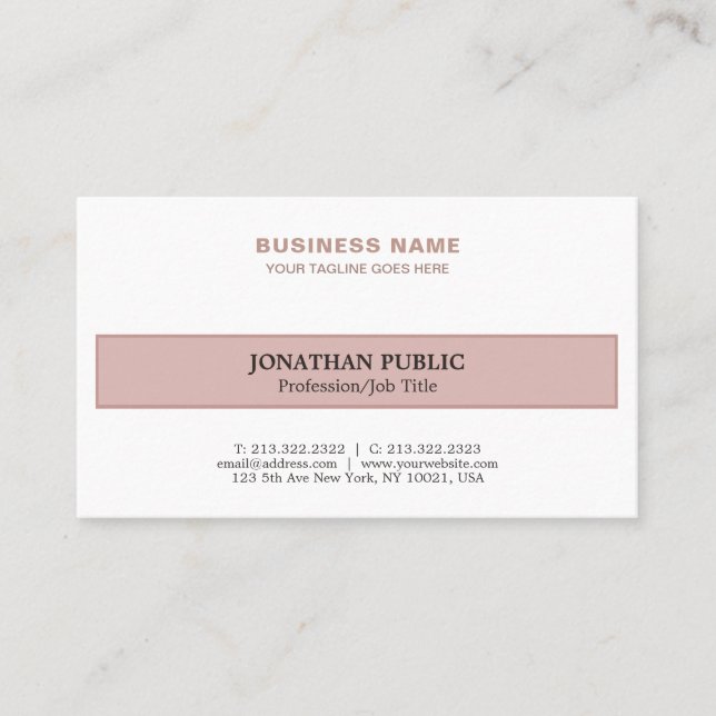 Professional Trendy Harmonic Colors Elegant Plain Business Card (Front)