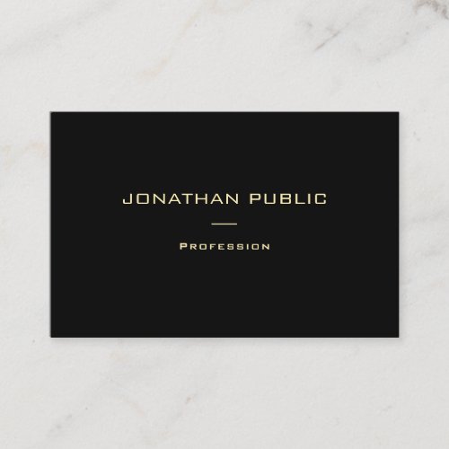 Professional Trendy Modern Elegant Gold Name Business Card