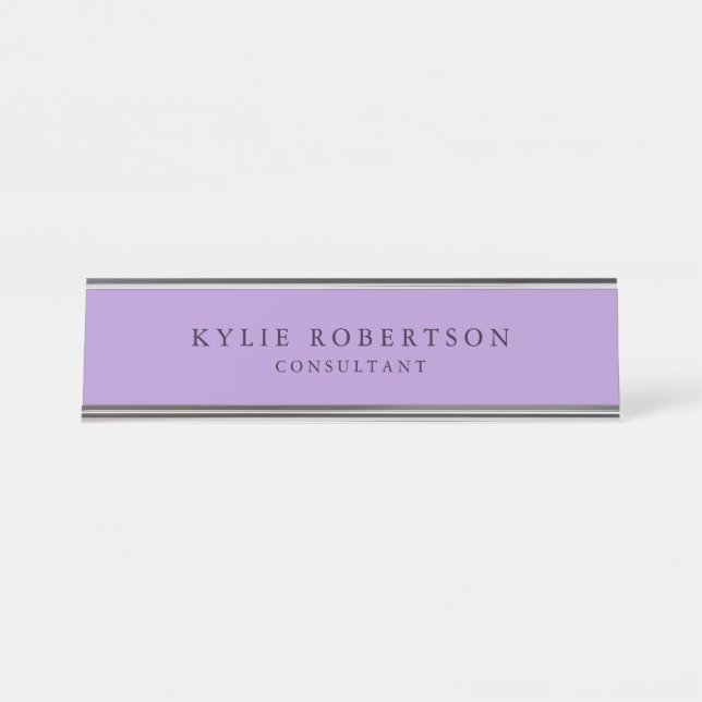 Professional Trendy Modern Plain Minimalist Desk Name Plate (Front)