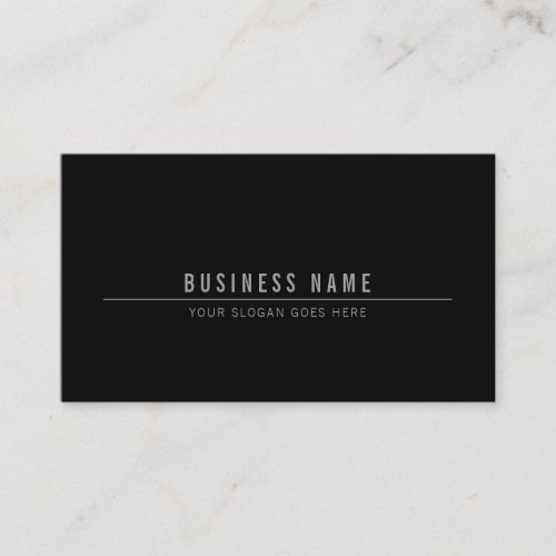 Professional Trendy Sleek Modern Plain Black White Business Card