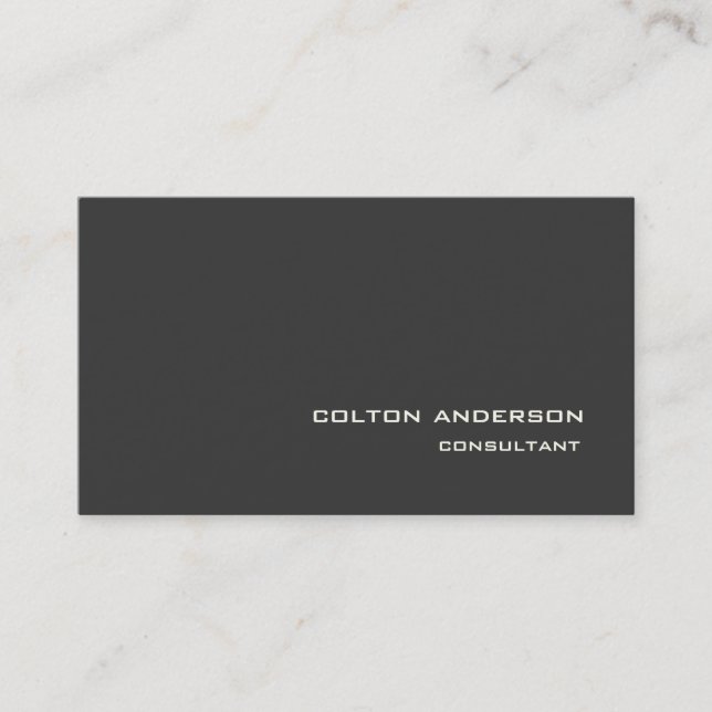 Professional Trendy Style Grey Impressive Business Card (Front)