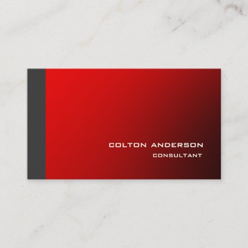 Professional Trendy Style Grey Red Impressive Business Card