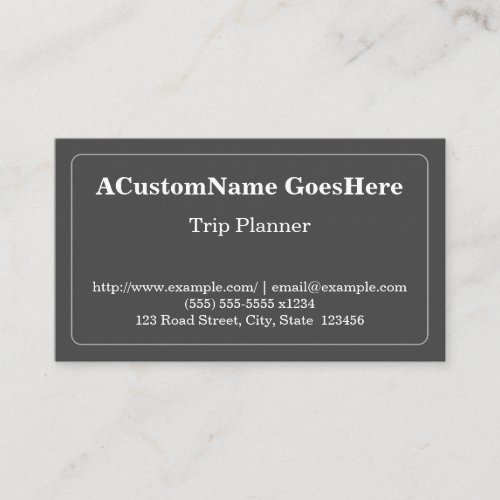 Professional Trip Planner Business Card