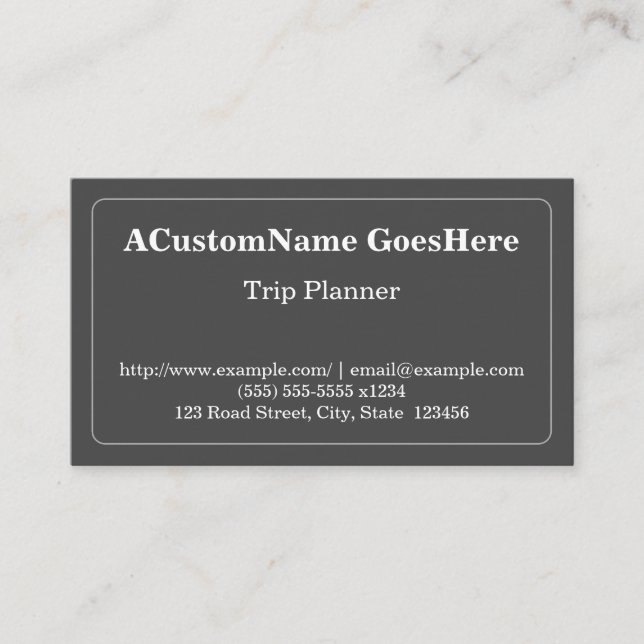Professional Trip Planner Business Card (Front)