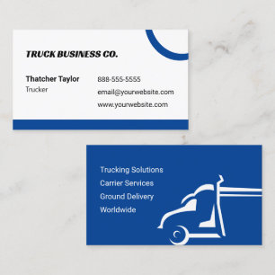 Professional Truck Drivers Blue Business Card
