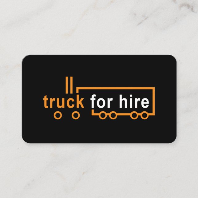 Professional Truck For Hire Signage Trucker Business Card (Front)