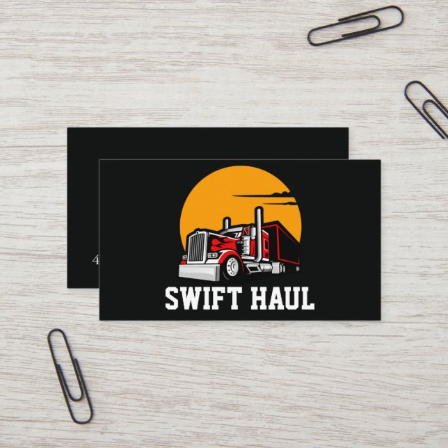 professional trucking business cards (Front/Back In Situ)