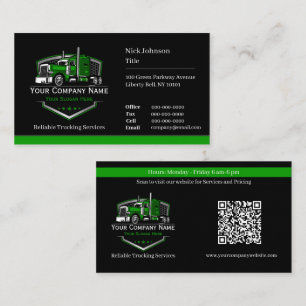 Professional Trucking Hauling Company QR Code Business Card