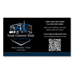 Professional Trucking Hauling Company QR Code Business Card Magnet