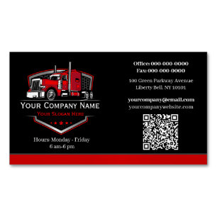 Professional Trucking Hauling Company QR Code Business Card Magnet