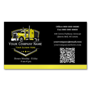 Professional Trucking Hauling Company QR Code Business Card Magnet