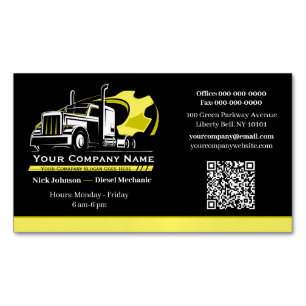 Professional Trucking Hauling Company Repair Business Card Magnet