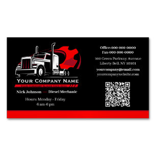 Professional Trucking Hauling Company Repair Business Card Magnet