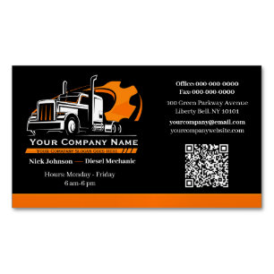 Professional Trucking Hauling Company Repair Business Card Magnet