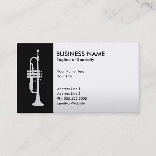 Customizable professional trumpet business card