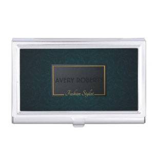 Professional turquoise Elegant geometric Business Card Case