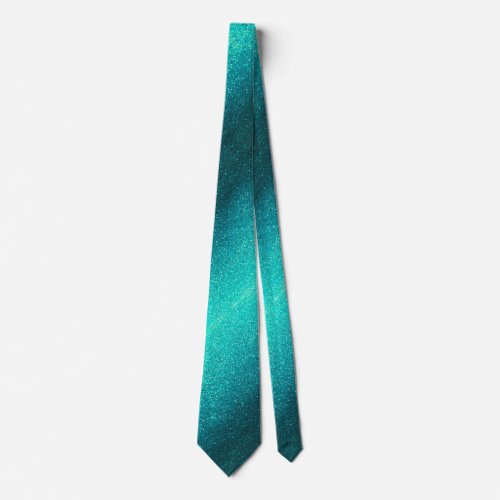 Professional Turquoise Glitter Ombre Sparkle Groom Neck Tie