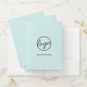 Professional Turquoise Logo Business Pocket Folder