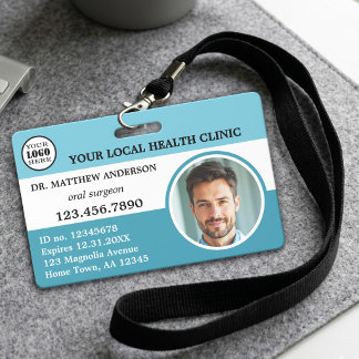 Professional Turquoise Teal Blue Medical Badge