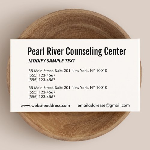 Professional Two Address Ivory Business Card