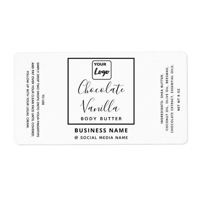Professional typography black white logo product   label (Front)