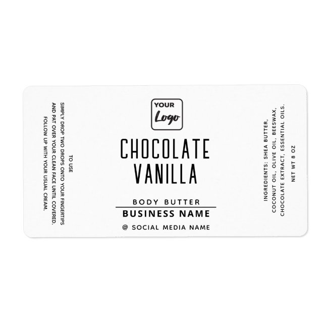 Professional typography black white logo product   label (Front)