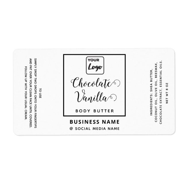 Professional typography black white logo product label (Front)