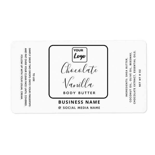 Professional typography black white logo product   label (Front)